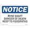 Signmission OSHA Sign, 10" H, Rigid Plastic, Mine Shafts Danger Of Death Keep To Footpaths Sign, Landscape OS-NS-P-1014-L-14223 - alternate 1